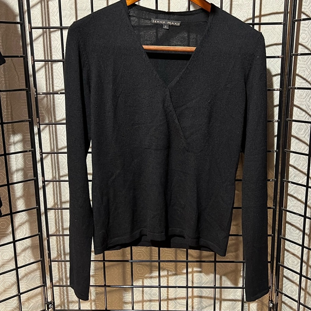 Jenne Maag tissue cashmere faux wrap size L